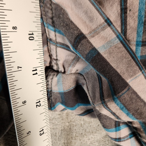 Cargo Shorts Men's 33X11 Blue Plaid Relaxed LEE Dungarees Y2K Skater - Picture 3 of 13